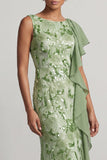 Champagne Sequins Mermaid Long Mother Of the Bride Dress with Ruffles