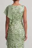 Champagne Sequins Mermaid Long Mother Of the Bride Dress with Ruffles