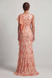 Champagne Sequins Mermaid Long Mother Of the Bride Dress with Ruffles