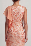 Champagne Sequins Mermaid Long Mother Of the Bride Dress with Ruffles