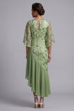 Champagne Mermaid Asymmetrical Sequins Mother Of the Bride Dress with Ruffles