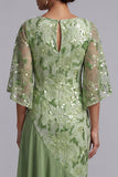 Champagne Mermaid Asymmetrical Sequins Mother Of the Bride Dress with Ruffles