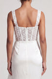 Grey Blue Corset Mermaid Ruched Sequins Long Mother Of the Bride Dress with Ruffles