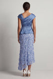 Dusty Sage Mermaid Asymmetrical Floral Midi Mother Of the Bride Dress with 3D Flowers