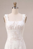 Square Neck Ruffled Bodycon Little White Dress
