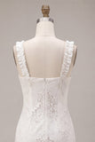 Square Neck Ruffled Bodycon Little White Dress
