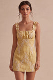 Square Neck Ruffled Bodycon Little White Dress