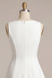 A-Line Bateau Neck Little White Dress