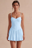 A-Line Spaghetti Straps Little White Dress