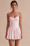 A-Line Spaghetti Straps Little White Dress