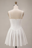 A-Line Spaghetti Straps Little White Dress