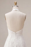Halter A-Line Elegant Little White Dress