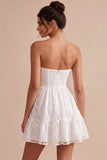 Strapless A-Line Short Bridal Shower Dress