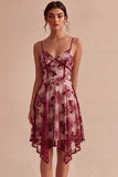 Ivory A-Line Spaghetti Straps Asymmetrical Graduation Dress