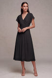 White A-Line Chiffon V-Neck Mini Engagement Dress