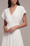 White A-Line Chiffon V-Neck Mini Engagement Dress