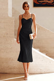 Mermaid White Spaghetti Straps Midi Engagement Dress