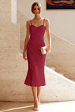 Mermaid White Spaghetti Straps Midi Engagement Dress