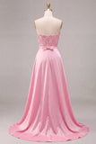 Strapless Pink Bodycon Sequins Cocktail Dress with Sash