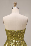 Olive A-Line Tiered Strapless Sequins Short Cocktail Dress