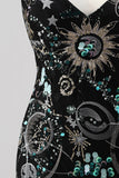 Sparkly Bodycon Sequins Short Cocktail Party Dress with Lace Up Back