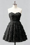 Sweetheart A-Line Dusty Rose Floral Beaded Graduation Dress