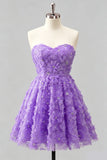 Sweetheart A-Line Dusty Rose Floral Beaded Graduation Dress