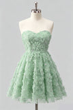 Sweetheart A-Line Dusty Rose Floral Beaded Graduation Dress