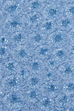 Blue A-Line Sequins Long Mother Of the Bride Dress with Short Sleeves