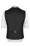 Black Peak Lapel Single Breasted Men's Suit Vest with Beading