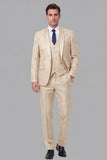 Dark Navy 3 Piece Shawl Lapel Slim Fit Men's Suits