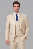 Dark Navy 3 Piece Shawl Lapel Slim Fit Men's Suits