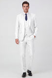 Dark Navy 3 Piece Shawl Lapel Slim Fit Men's Suits