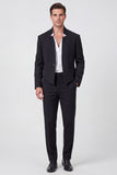 Black 2 Piece Slim Fit Men's Work Suits