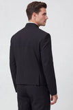 Black 2 Piece Slim Fit Men's Work Suits