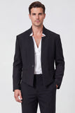 Black 2 Piece Slim Fit Men's Work Suits