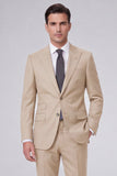 Dark Navy Peak Lapel 2 Piece One Button Men's Business Suits