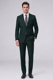 Dark Navy Peak Lapel 2 Piece One Button Men's Business Suits