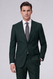 Dark Navy Peak Lapel 2 Piece One Button Men's Business Suits