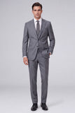 Dark Navy Peak Lapel 2 Piece One Button Men's Business Suits