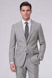Dark Navy Peak Lapel 2 Piece One Button Men's Business Suits