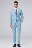 Dark Navy Peak Lapel 2 Piece One Button Men's Business Suits