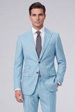 Dark Navy Peak Lapel 2 Piece One Button Men's Business Suits
