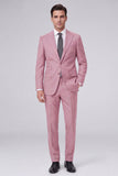 Dark Navy Peak Lapel 2 Piece One Button Men's Business Suits