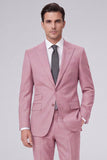 Dark Navy Peak Lapel 2 Piece One Button Men's Business Suits
