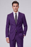 Dark Navy Peak Lapel 2 Piece One Button Men's Business Suits