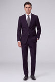Dark Navy Peak Lapel 2 Piece One Button Men's Business Suits