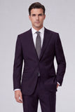 Dark Navy Peak Lapel 2 Piece One Button Men's Business Suits