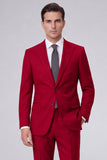 Dark Navy Peak Lapel 2 Piece One Button Men's Business Suits
