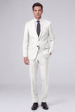Dark Navy Peak Lapel 2 Piece One Button Men's Business Suits